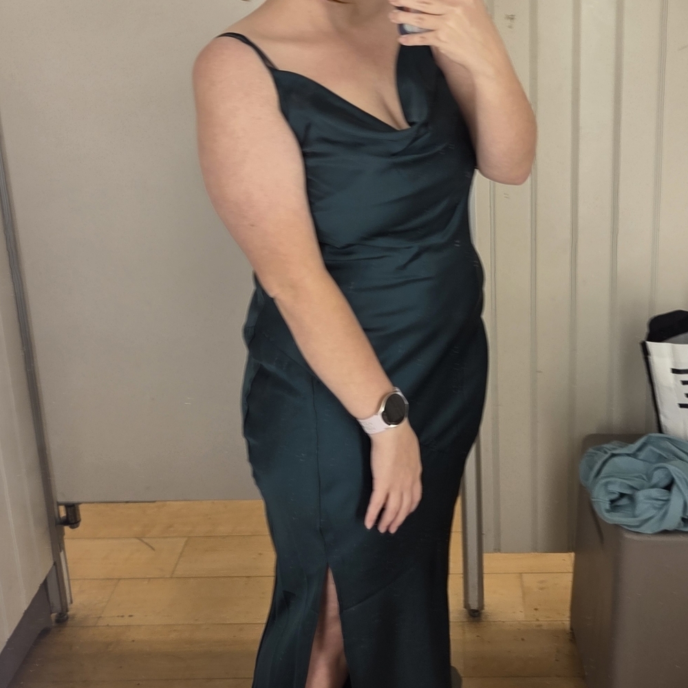 Rachel Zoe Emerald Green Cowl Neck Maxi Slip Dress